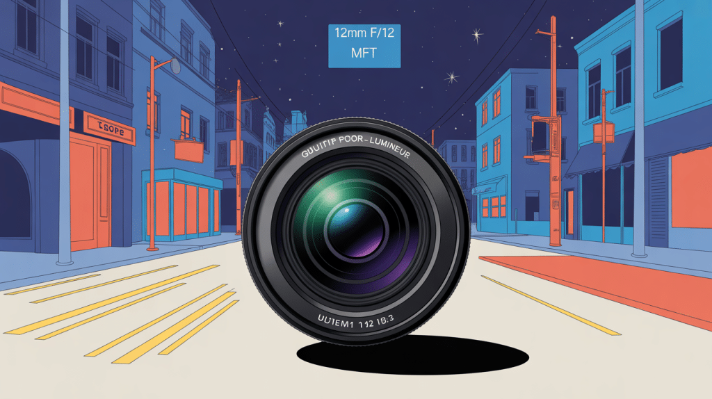 Illustration grand angle lumineux 12mm f 1.2 mft