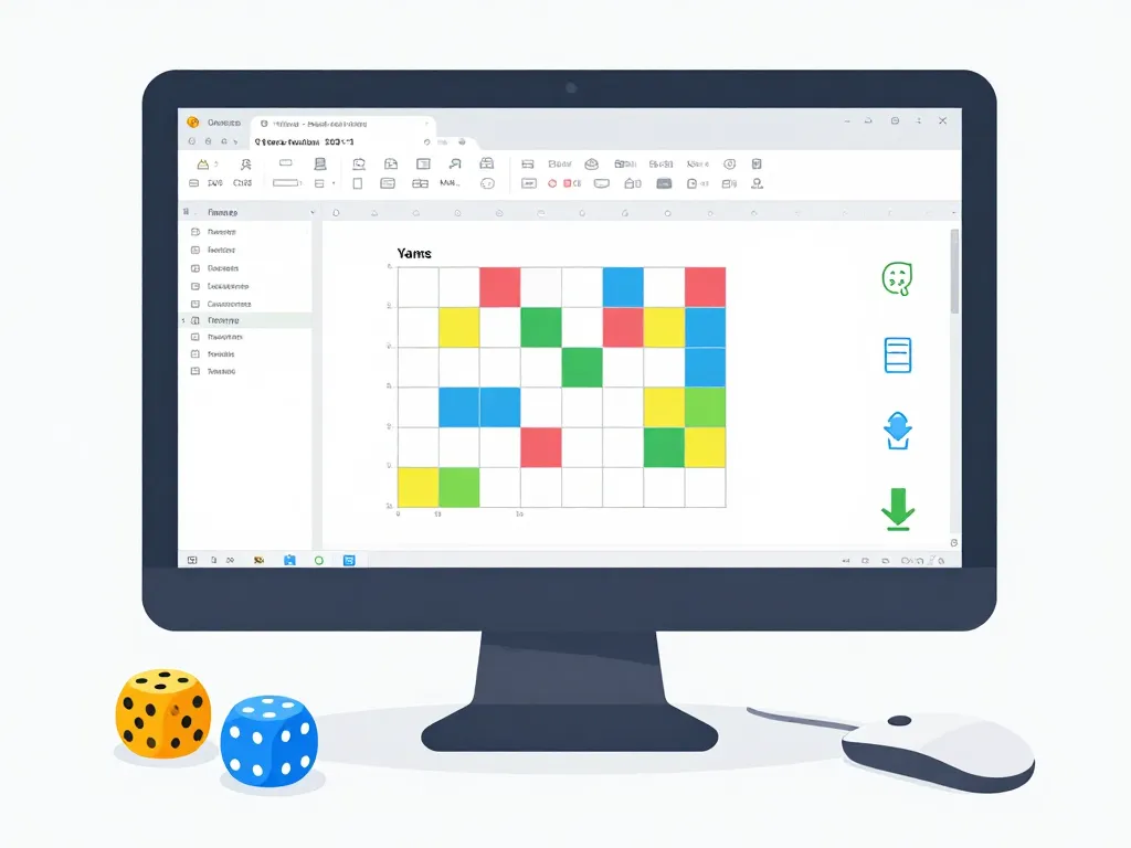 Choisir et télécharger modèle fichier Excel grille Yams à imprimer Excel ordinateur