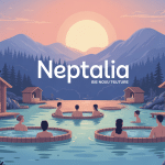 neptalia illustration bains nordiques nature détente