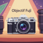 Choix d’un objectif pour Fuji illustration vectorielle