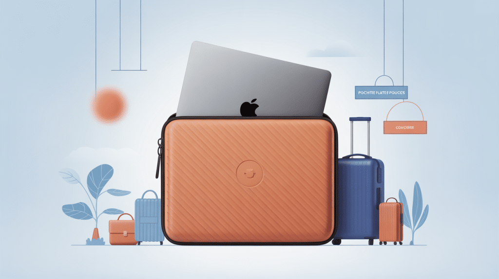 Illustration pochette plate 17 pouces minimaliste et moderne