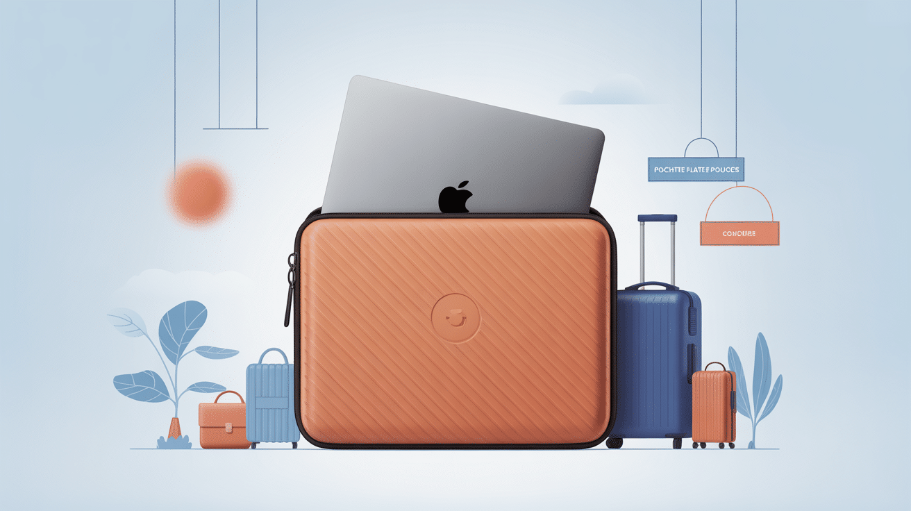 Illustration pochette plate 17 pouces minimaliste et moderne