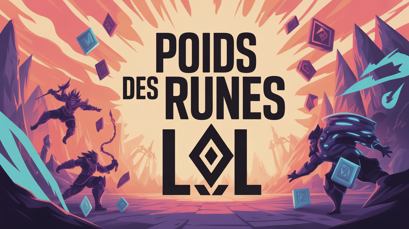 Illustration poid rune LoL autel et champions