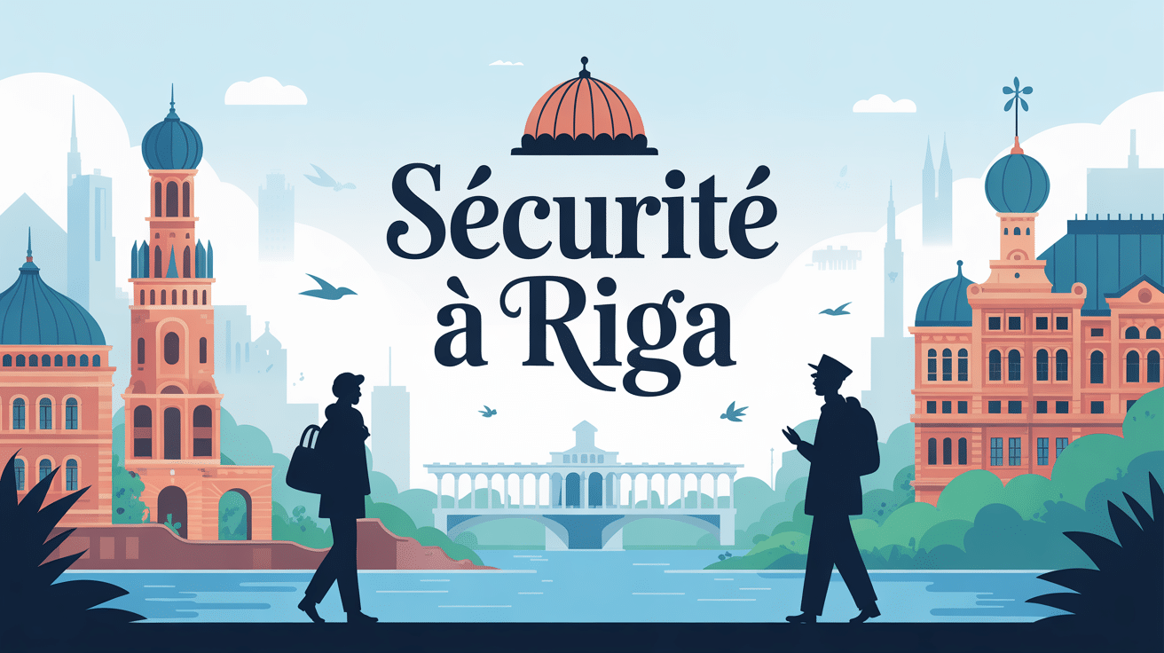 Sécurité à Riga ville dangereuse illustration vectorielle