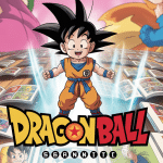 scanner dragon ball illustration Goku enfant sur fond manga
