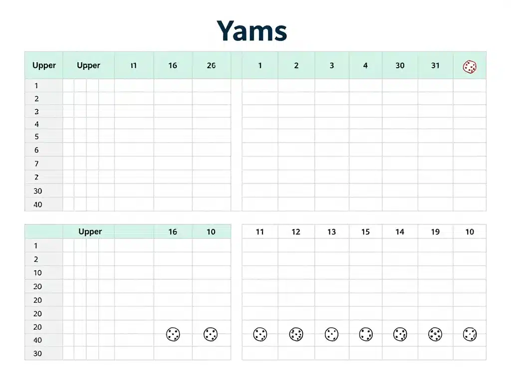 Schéma structure grille yams à imprimer excel clair et moderne