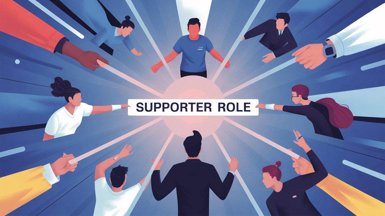 Supporter role en entreprise et gaming illustration SEO