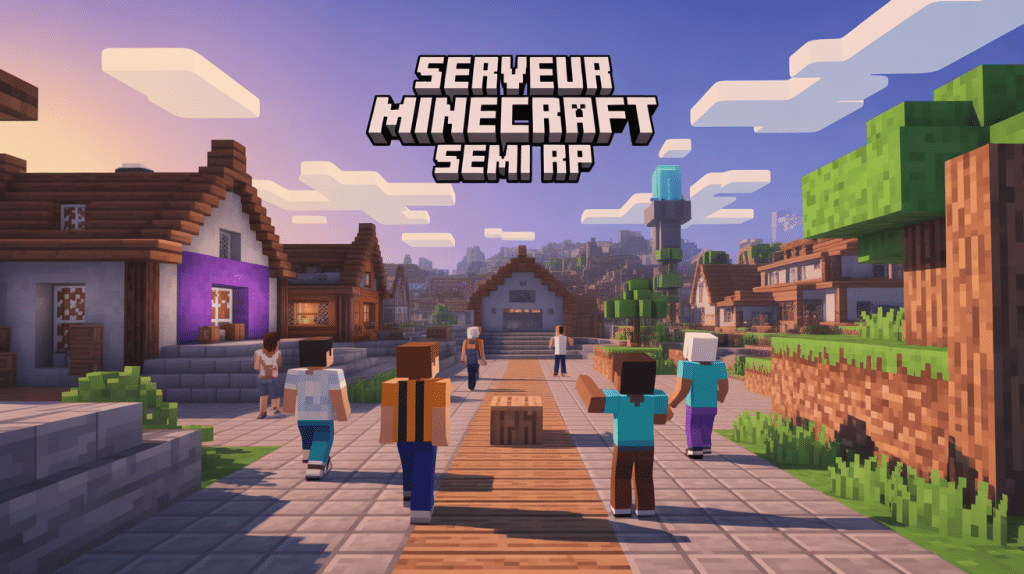 Illustration de ville active sur minecraft serveur semi rp