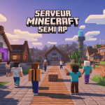 Illustration de ville active sur minecraft serveur semi rp