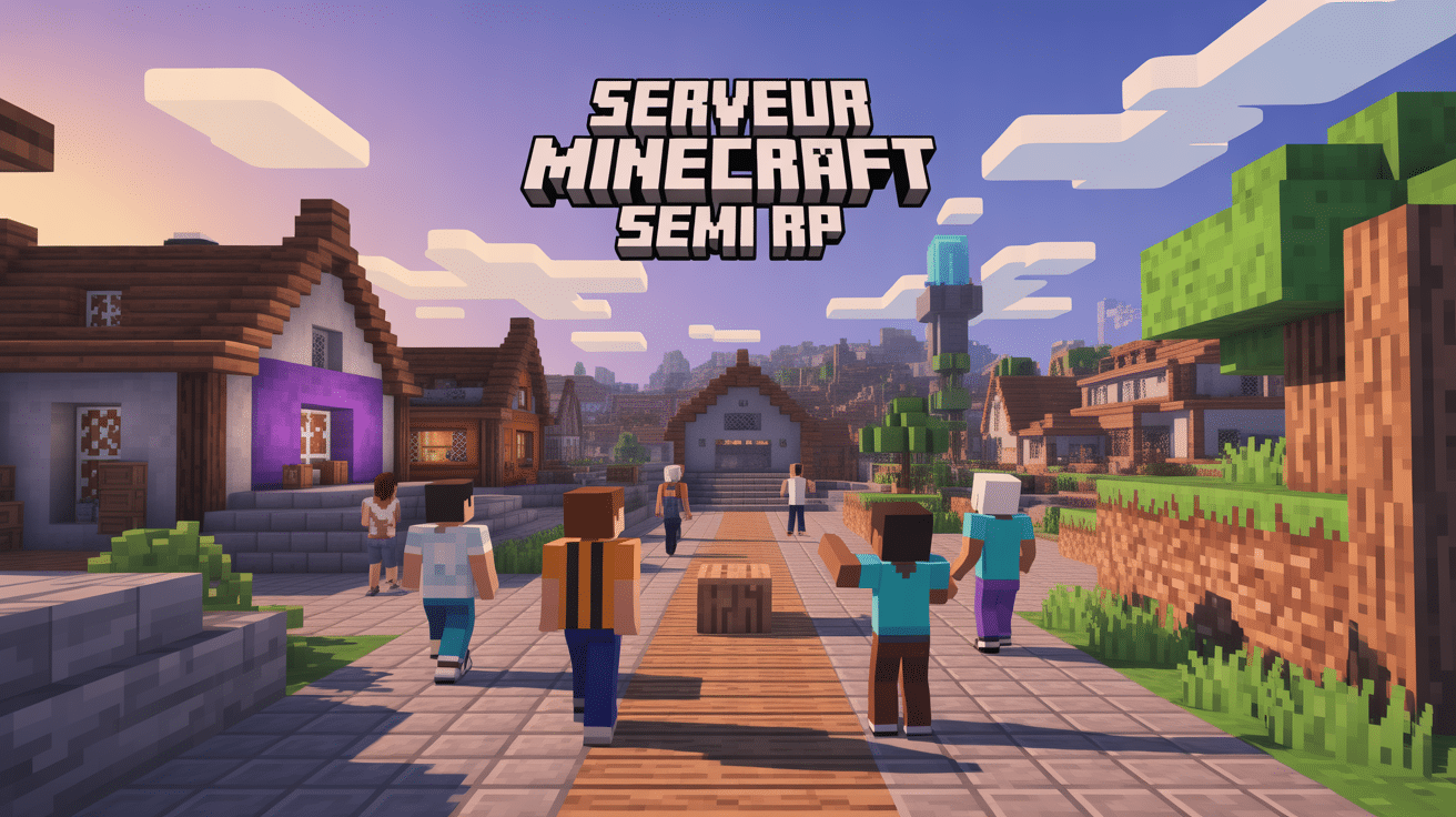 Illustration de ville active sur minecraft serveur semi rp
