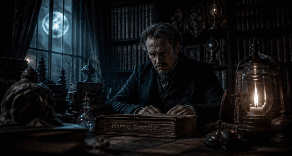 bibliothèque lovecraftien érudit grimoire