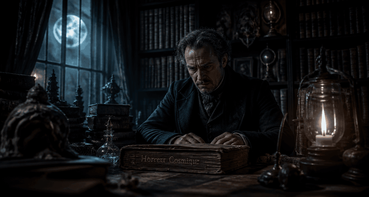 bibliothèque lovecraftien érudit grimoire