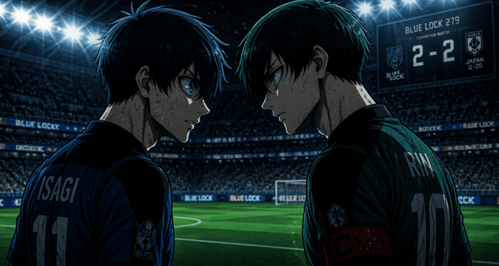 Blue Lock scan 279 Isagi contre Rin football