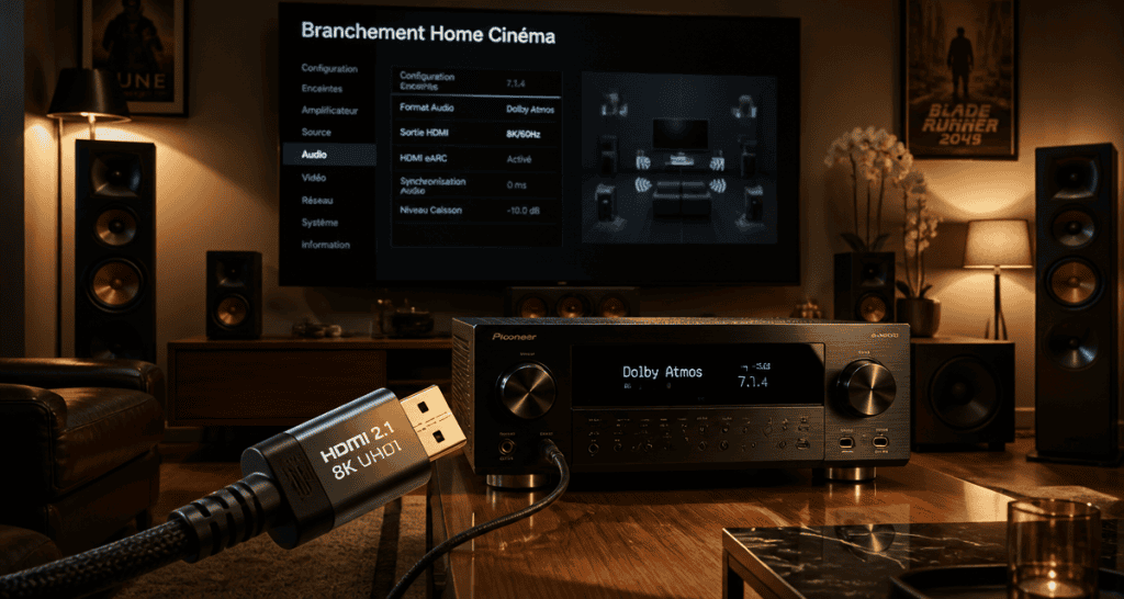 Branchement home cinema avec HDMI 2.1 et Dolby Atmos
