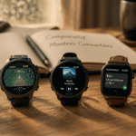 Comparatif montre connectée, cinq modèles affichant différentes fonctions