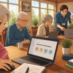 cours informatique seniors gratuit autour d'une table