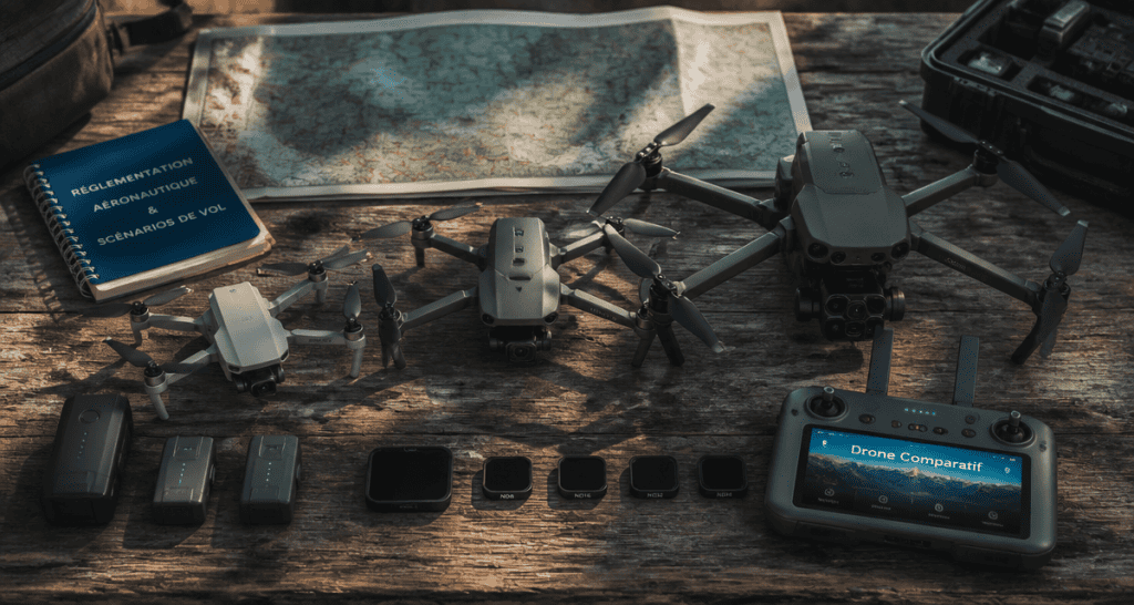 drone comparatif sur table