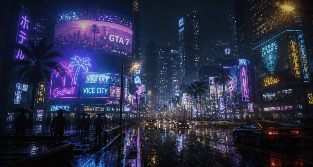 gta gta 7 avenue urbaine futuriste nuit