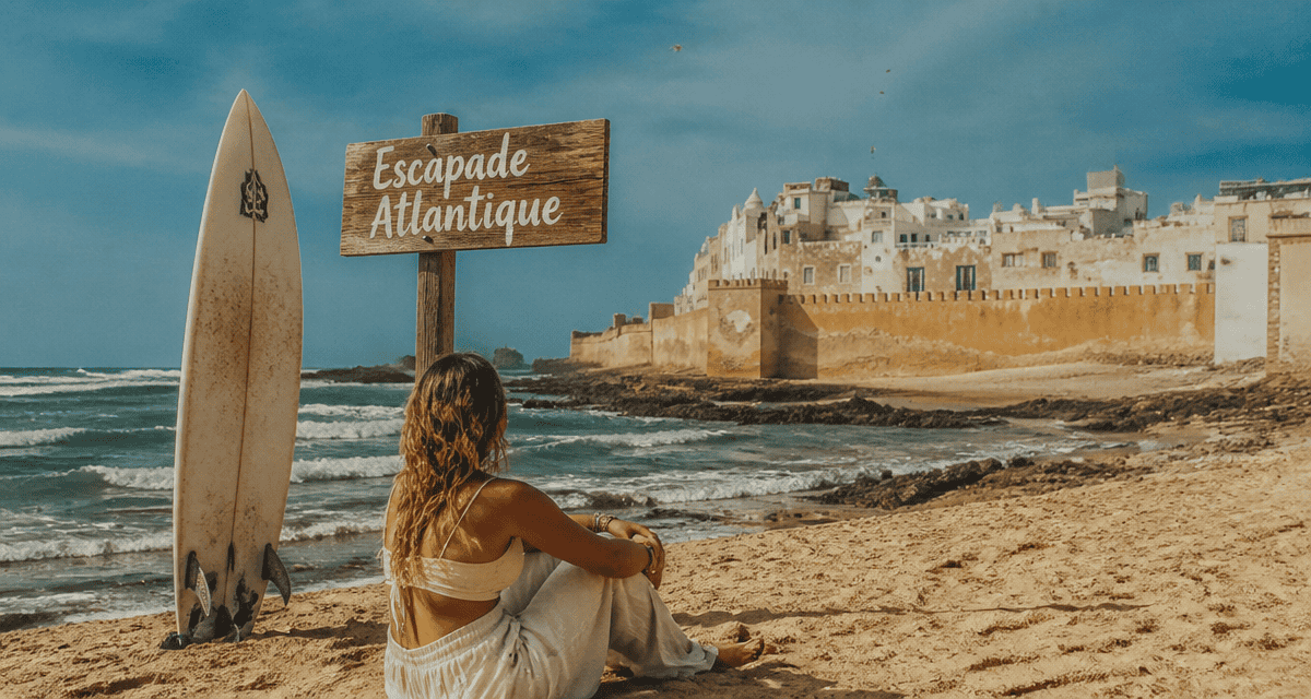 marrakech plage jeune femme surf Essaouira