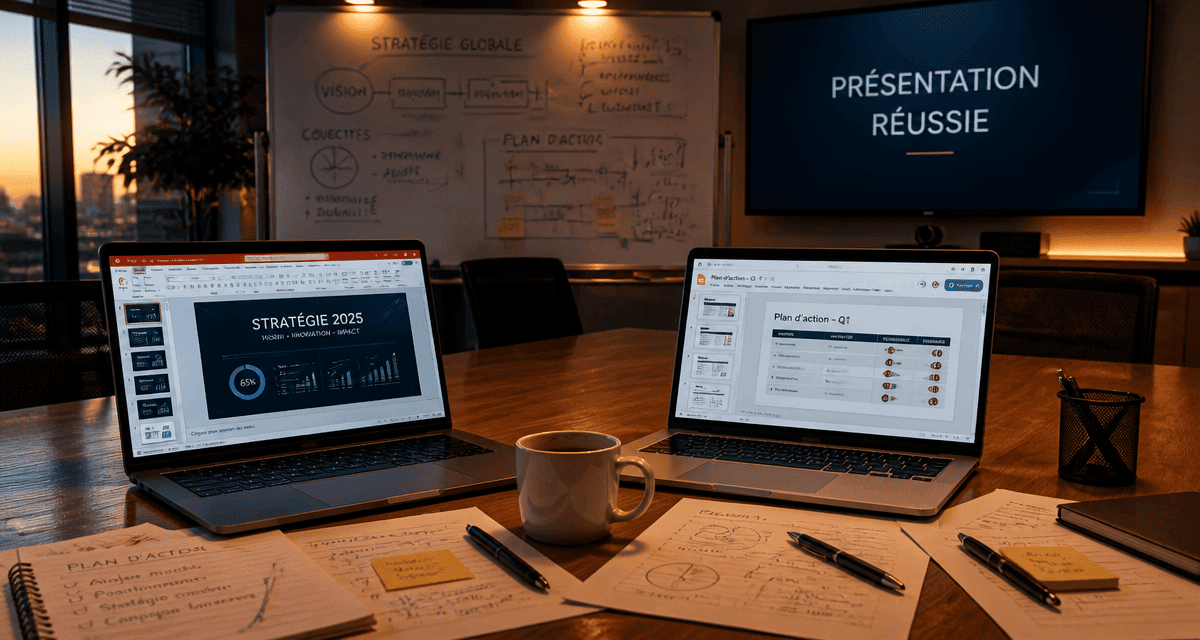 Nommez deux logiciels permettant de créer un diaporama de présentation