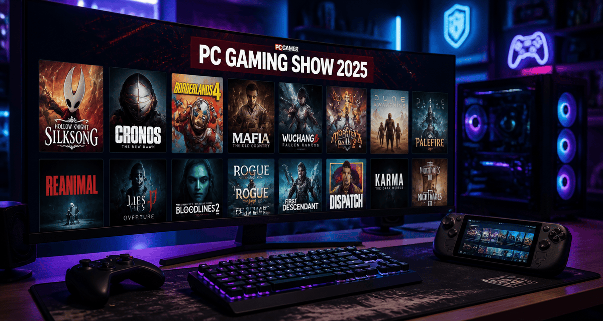 PC Gaming Show 2025 écran jeux bureau