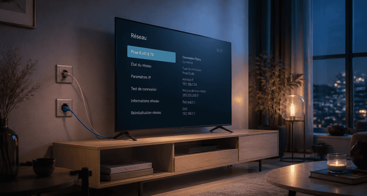 prise rj45 et tv dans salon moderne
