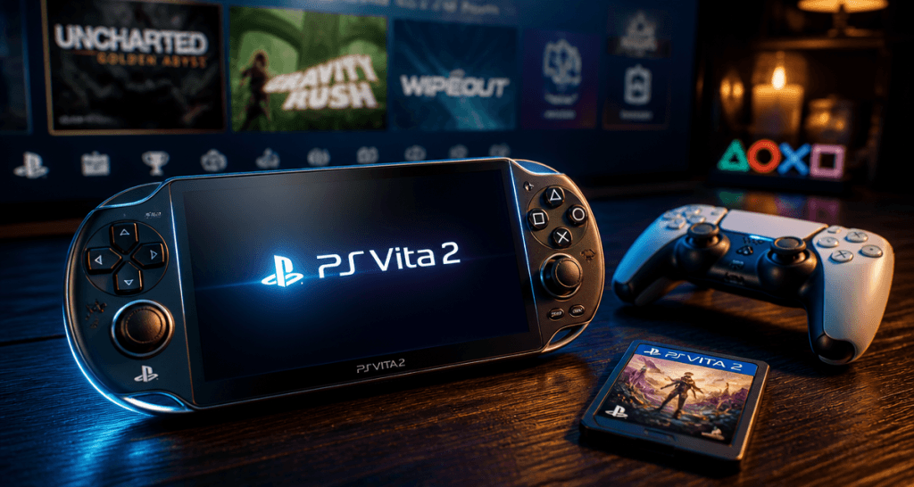 ps vita 2 console portable sur table