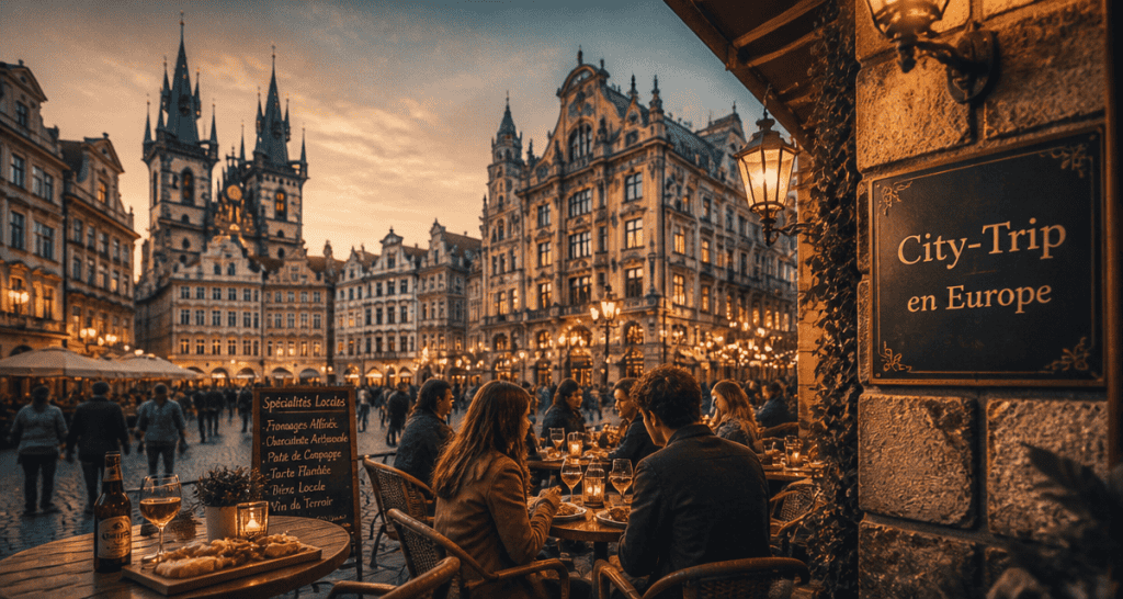 Scène urbaine café ville Europe