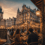 Scène urbaine café ville Europe