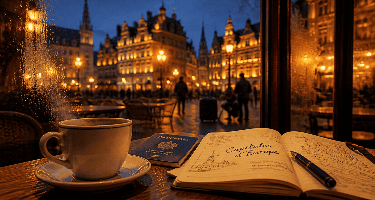 Visiter une capitale européenne ambiance café carnet