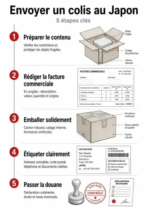 Étapes pour envoyer un colis au Japon en toute sécurité
