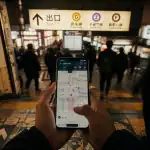 japon google map : smartphone avec itinéraires et sorties à Tokyo