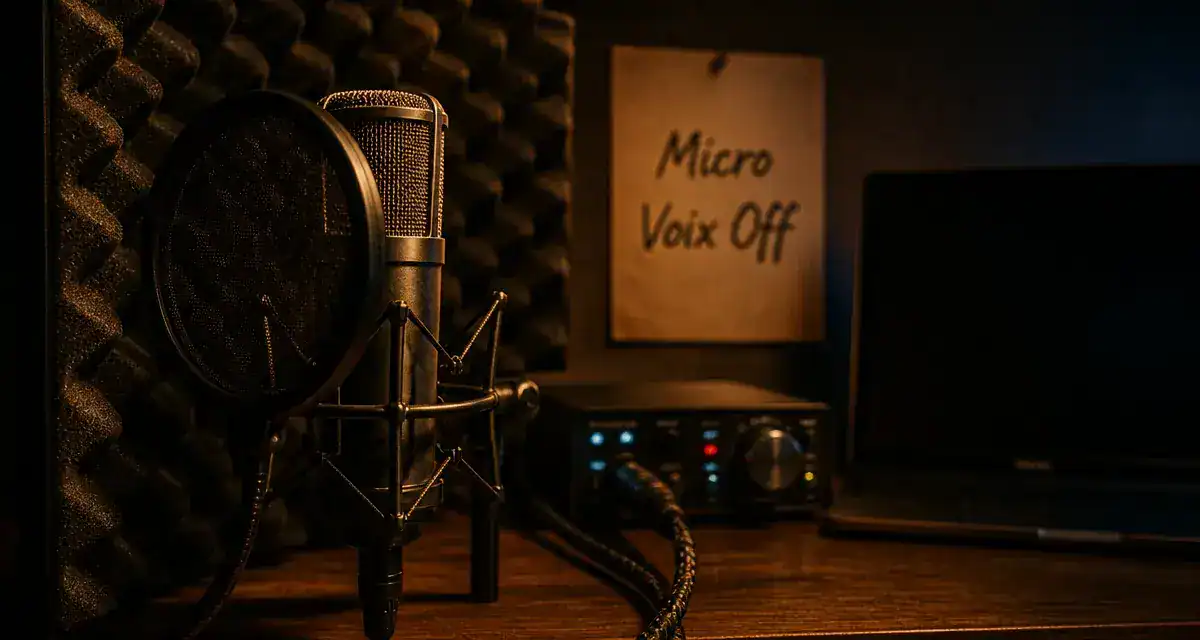 Micro pour enregistrer la voix : micro à condensateur sur suspension en home studio
