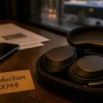 Sony WH-1000XM4 avis : casque Sony sur table, réduction active
