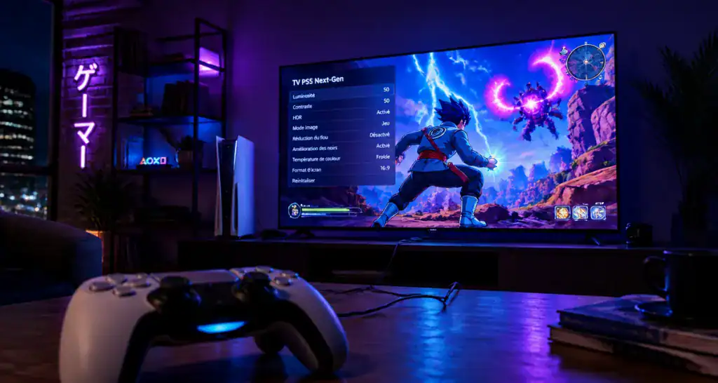 tv ps5 OLED manette HDMI ambiance gaming