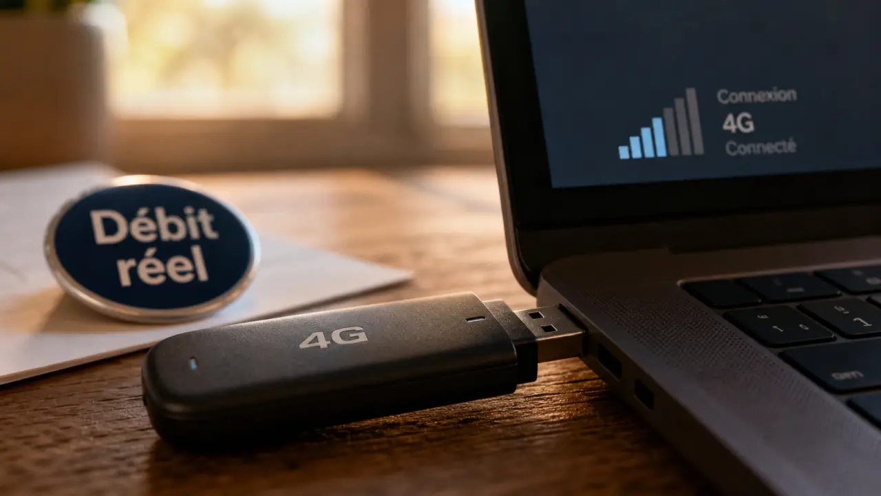 Clé 4G USB branchée : débit réel, carte SIM, 150 Mbps