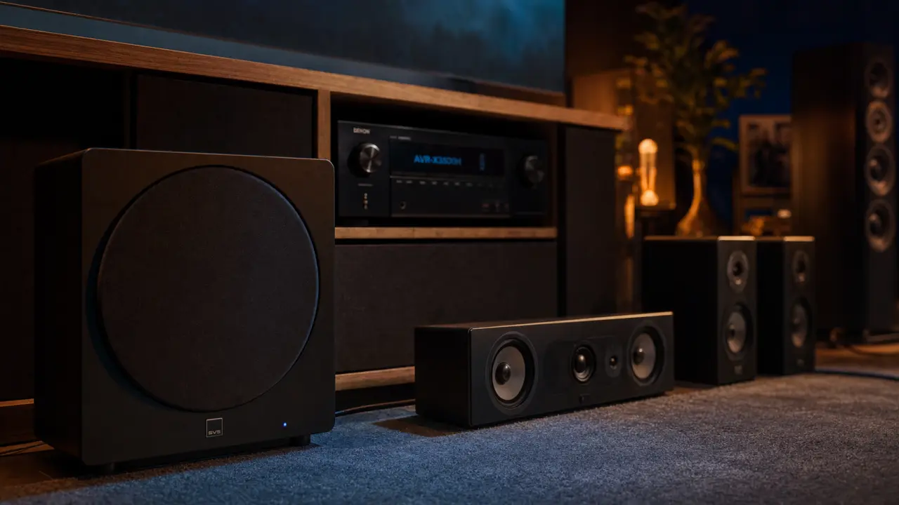 Denon AVR-X3800H home-cinéma 9 canaux, caissons et enceintes