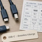 Différente prise USB : USB-A, USB-B, USB-C, mini et micro-USB