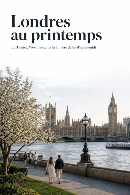 Quand aller à Londres : vue réaliste de Londres au printemps avec la Tamise et Westminster