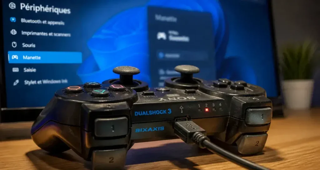 Manette PS3 sur PC Windows 11 : connecter en USB, Bluetooth et pilotes adaptés