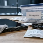 Téléphone tombé dans l’eau, séchage 72h au gel de silice