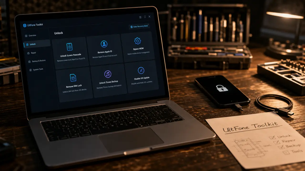 ultfone toolkit pour iPhone : déverrouiller iOS, réparer et transférer WhatsApp