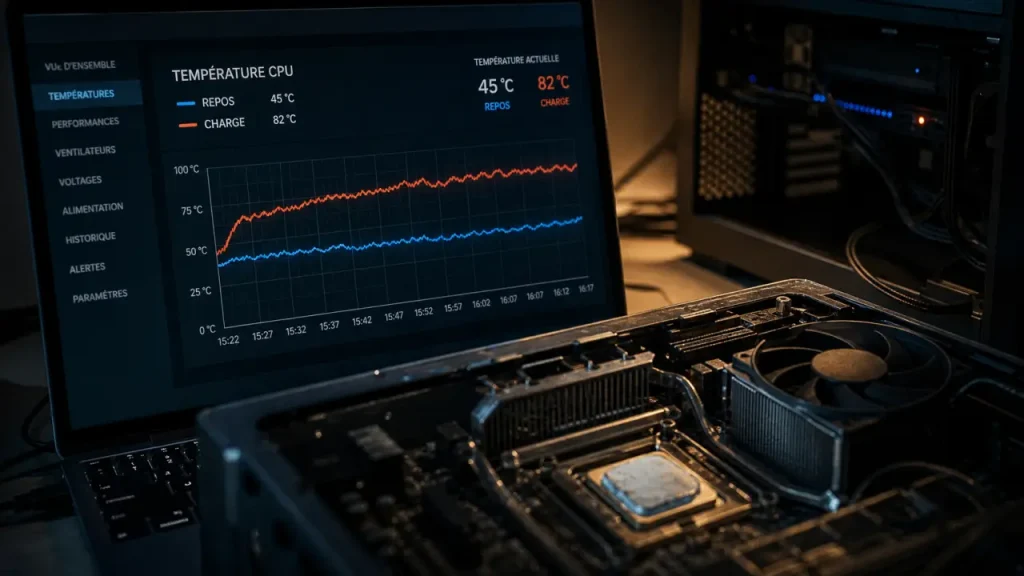 Voir la température CPU : BIOS, logiciels gratuits et seuil des 90 °C