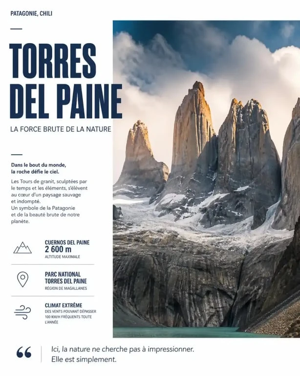 Parc national Torres del Paine en Patagonie chilienne