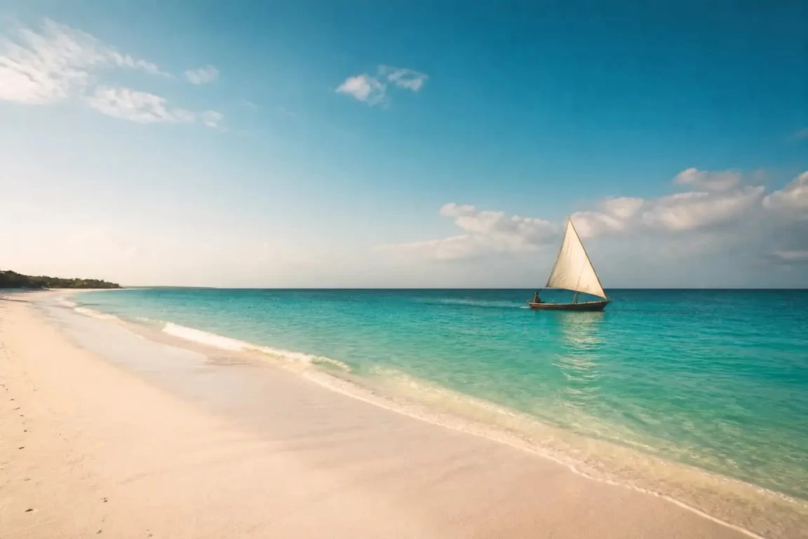 Voyage pas cher Zanzibar : plage de Nungwi à l’eau turquoise au nord de l’île