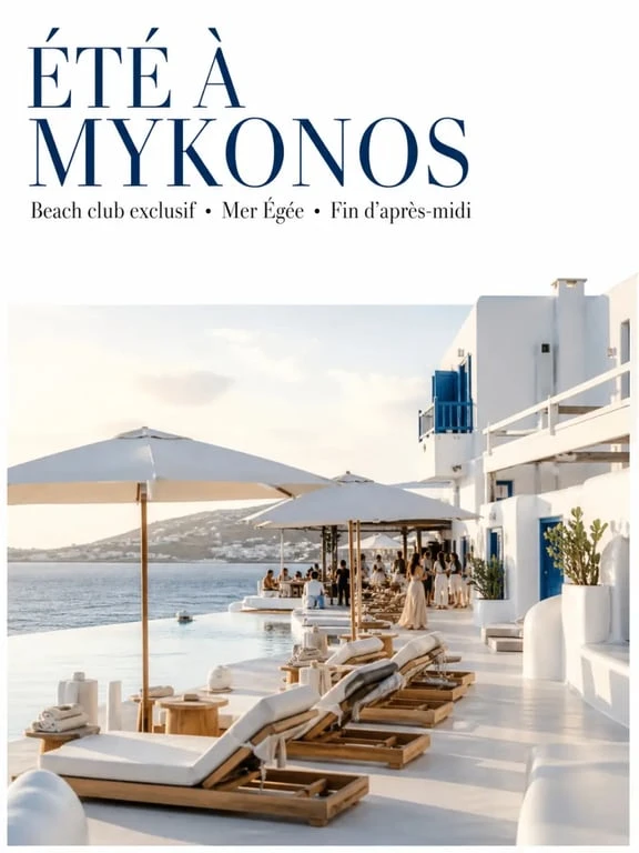 Voyage luxe grece à Mykonos dans un beach club exclusif