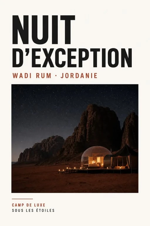 Voyage luxe Jordanie dans le Wadi Rum avec camp de luxe et nuit dans le désert