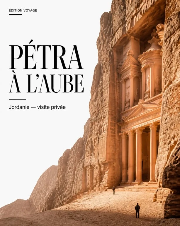 Voyage luxe Jordanie à Pétra au lever du jour, visite privée du site nabatéen