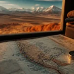 Carte du Chili et boussole pour organiser son voyage au Chili, itinéraire 4 300 km