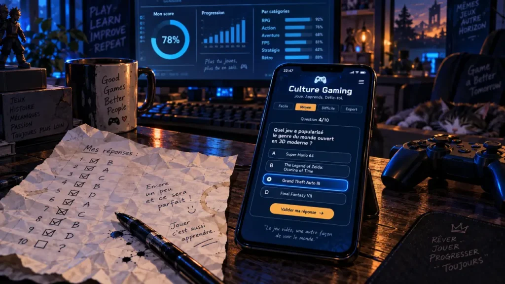 Quiz jeux vidéo : testez votre culture selon le thème, le format et le niveau